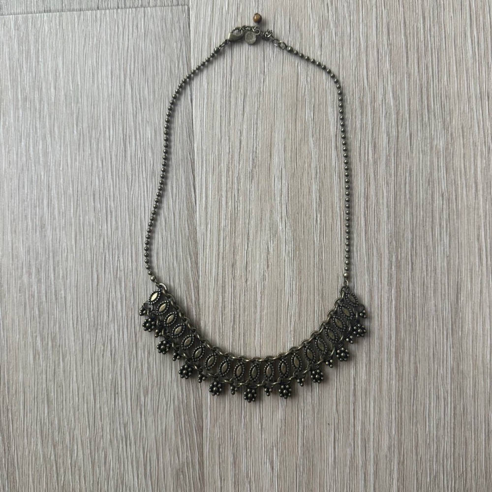 Antique-Style Bronze Statement Necklace - Women's Jewelry